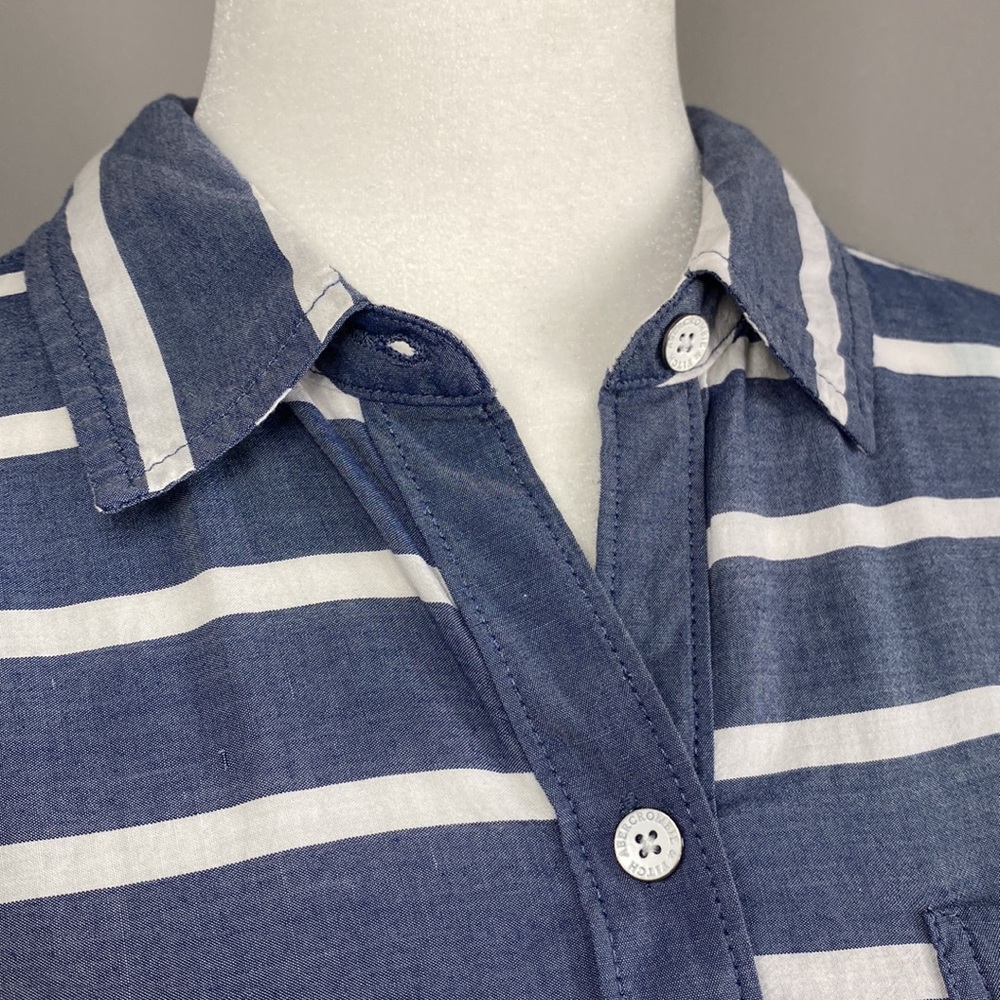A&F Chambray Stripped Blouse - Picture 6 of 14
